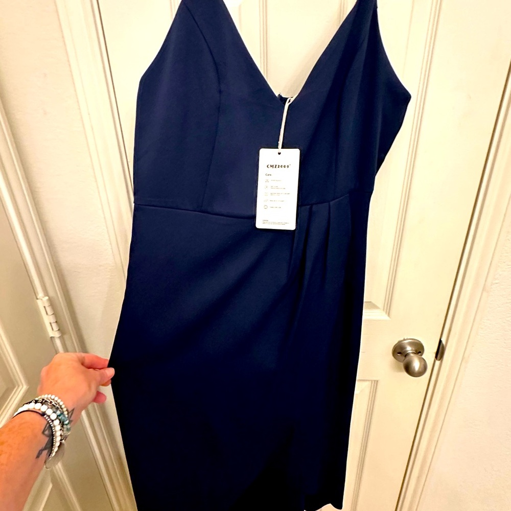 NWT Navy blue tulip spaghetti strap dress